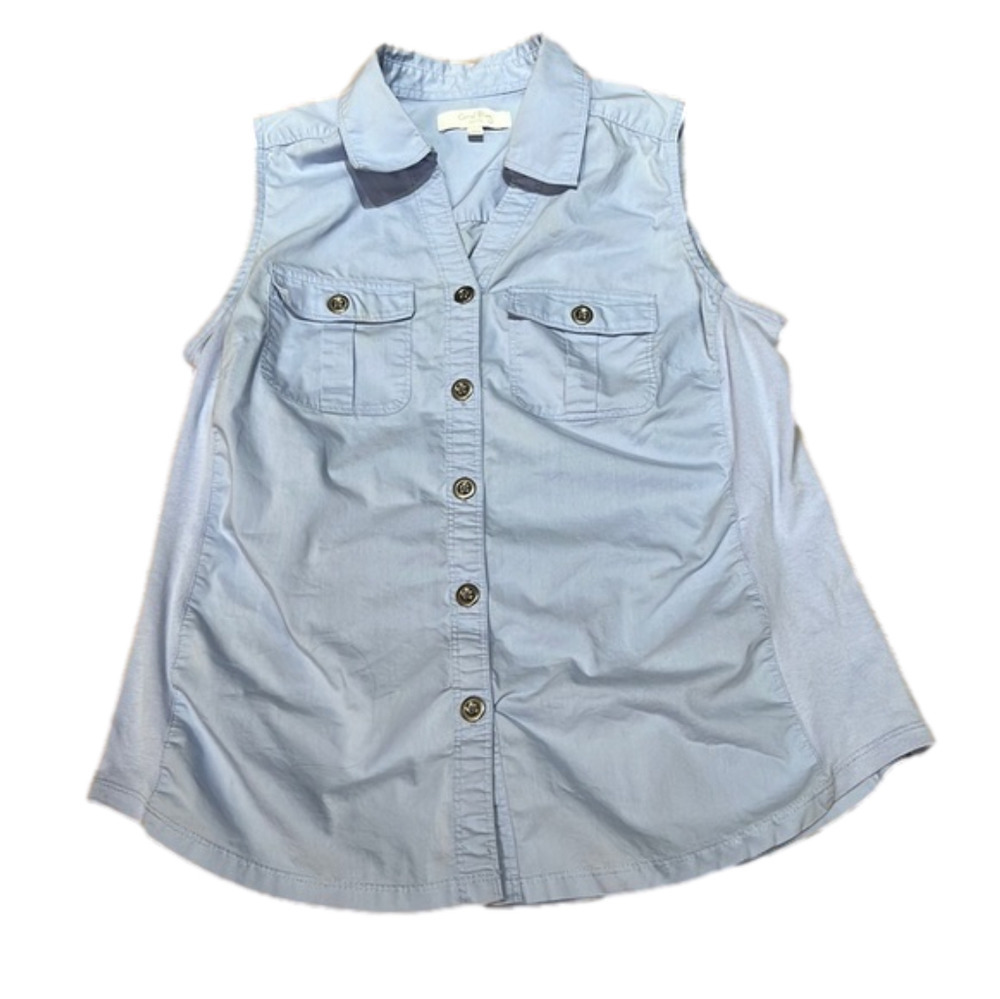 𝅺CORAL Bay Sleeveless button down